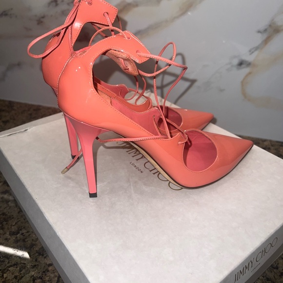 Pink jimmy choo shoes. Worn only 1 time. - Picture 4 of 6